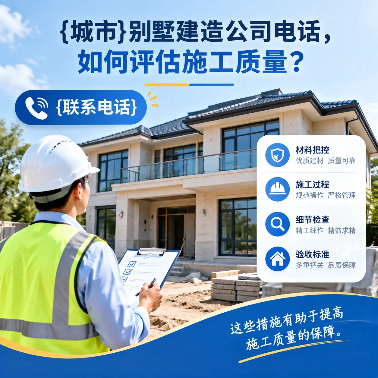 凯里别墅建造公司电话，如何评估施工质量？